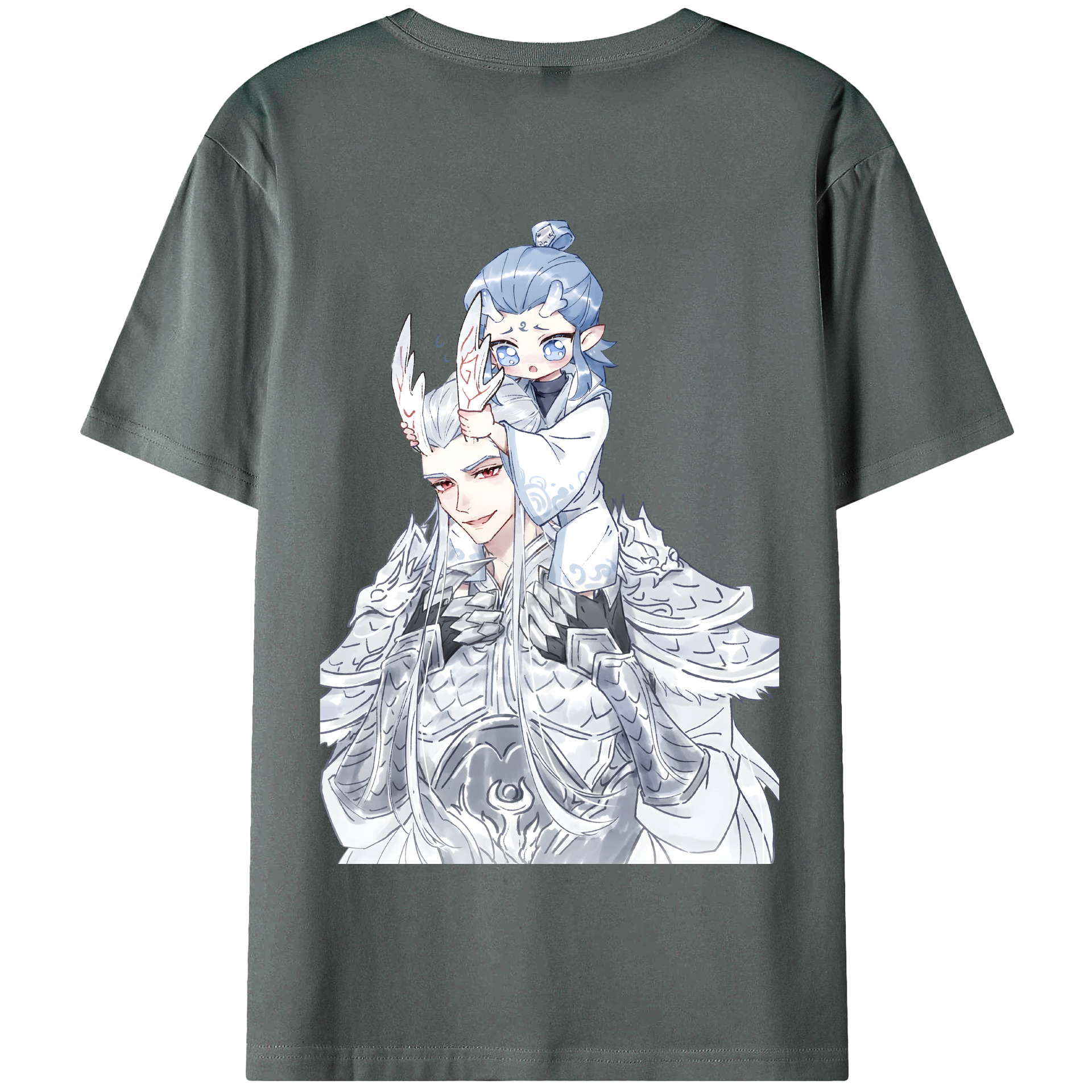 （画像用） Ne Zha 2 ナタ 魔童の大暴れ 綿100％半袖Tシャツ（背面プリント）